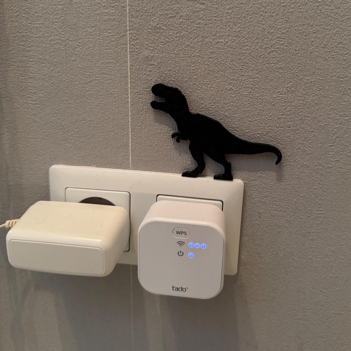 Dinosaurier T-Rex Kantenhocker für Lichtschalter & Steckdosen | Lustige Geschenkidee für Freunde und Familie