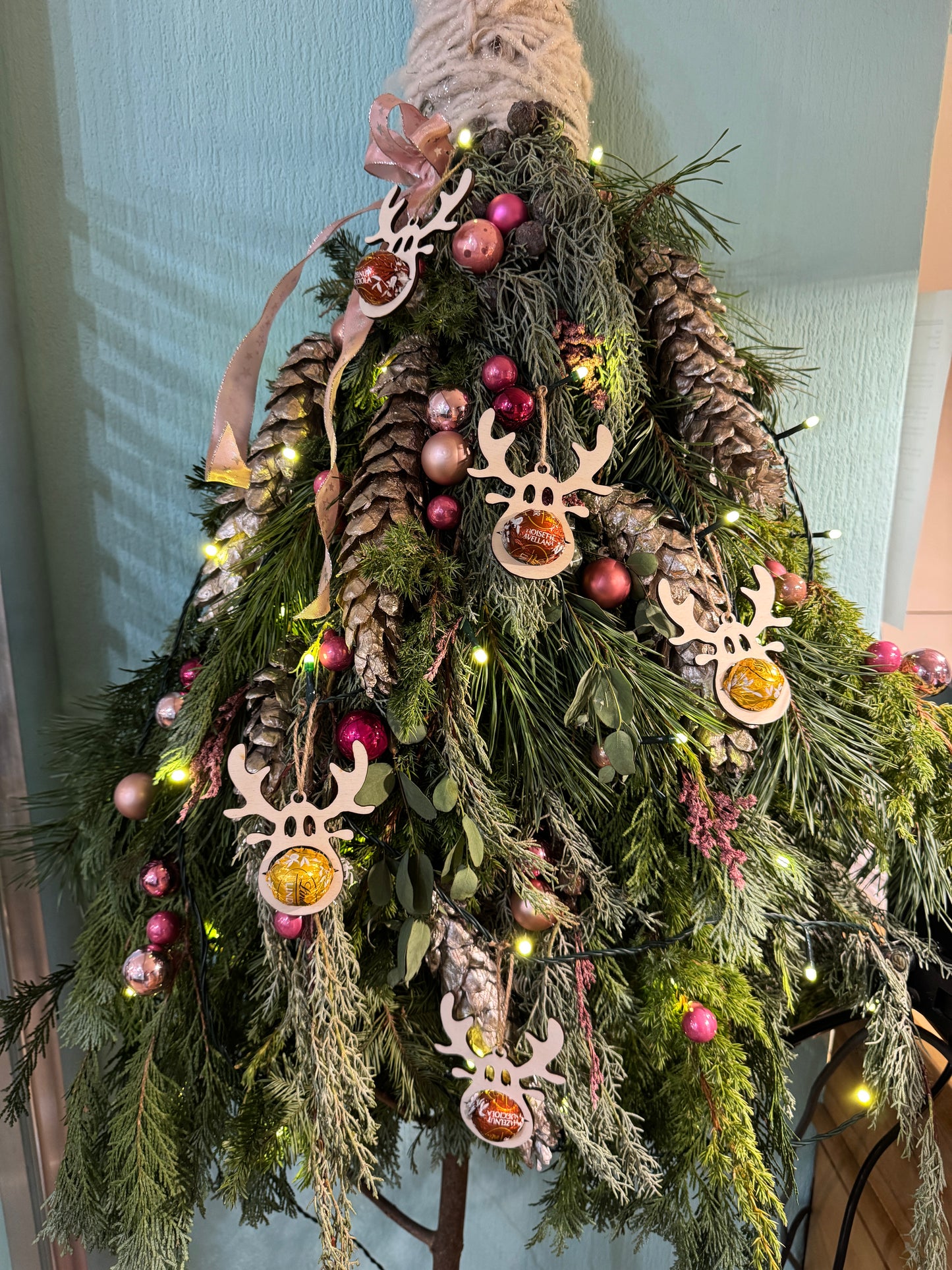 Rentier Schoko-Halter Christbaumkugel | Für Lindor Kugeln