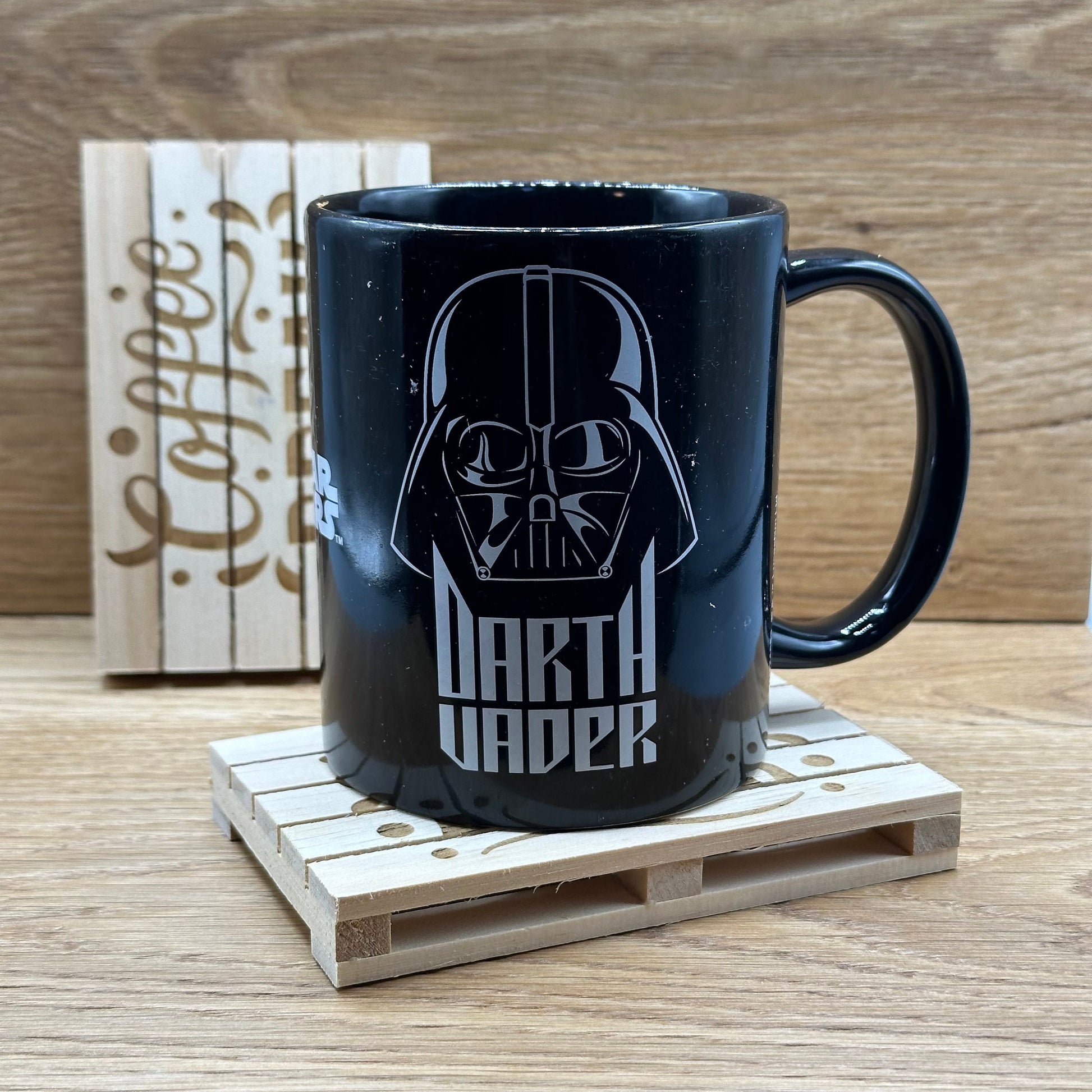 Kaffee Untersetzer "Coffee Break" Holz - im schicken Paletten-Look. 2er Set