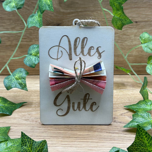 Geldgeschenk - Holz Geschenkkarte für Geburtstag, Firmenjubiläum, Weihnachten, uvm.