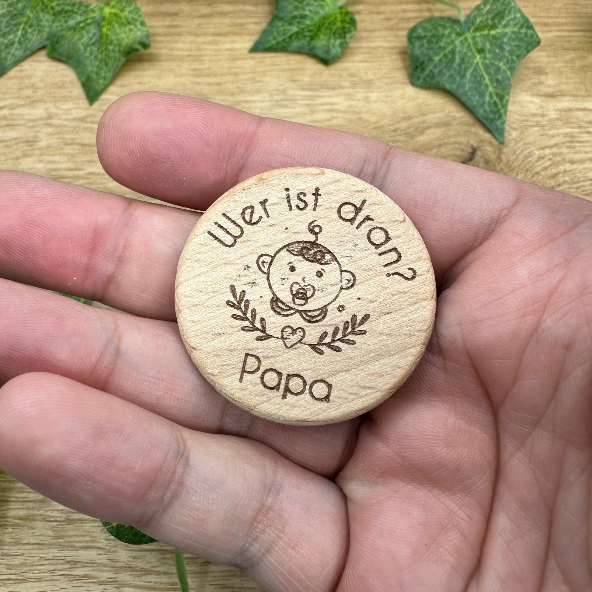 Entscheidungsmünze, Geschenk zur Geburt, Mama & Papa, Eltern, personalisierbar, witzige Kleinigkeit für Eltern