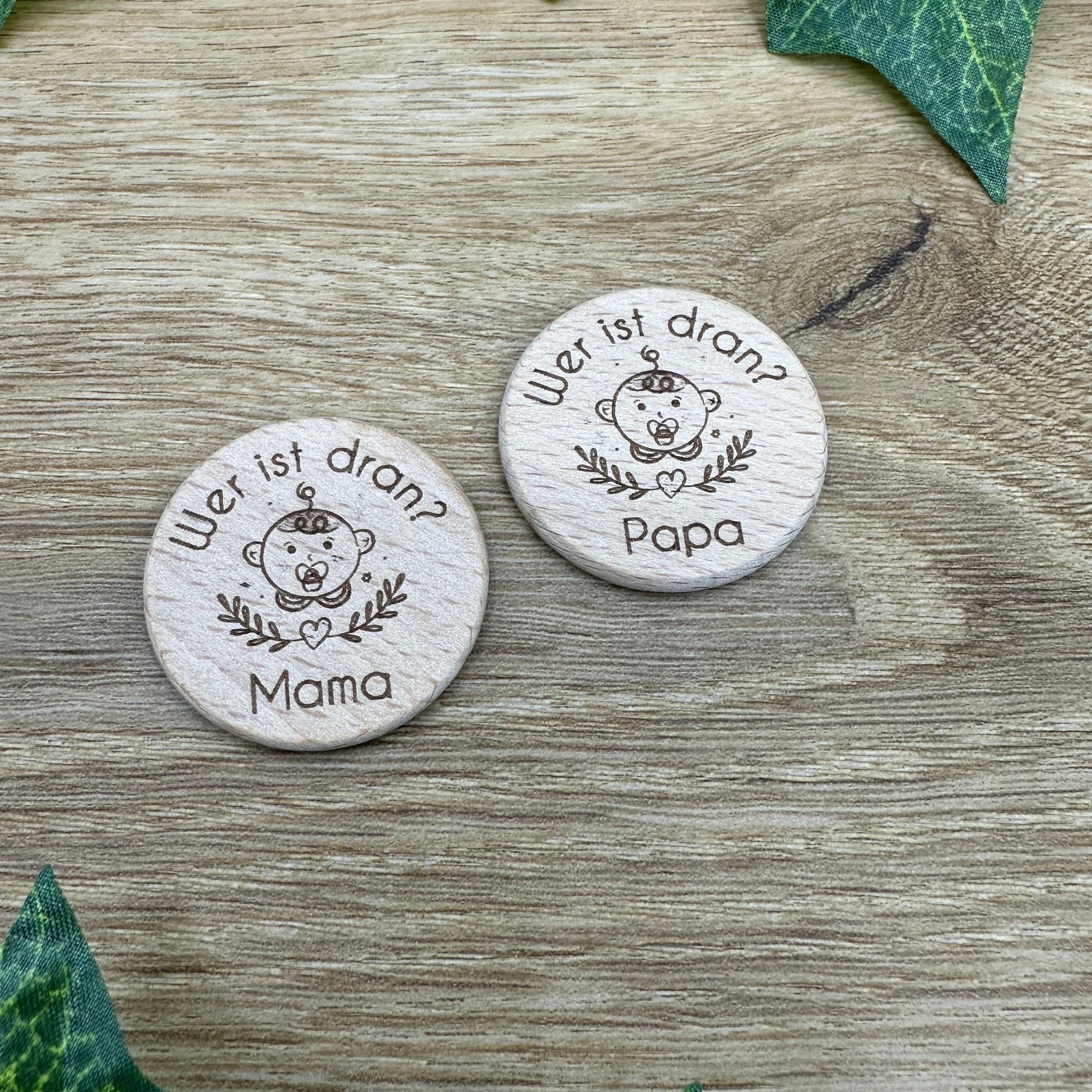 Entscheidungsmünze, Geschenk zur Geburt, Mama & Papa, Eltern, personalisierbar, witzige Kleinigkeit für Eltern