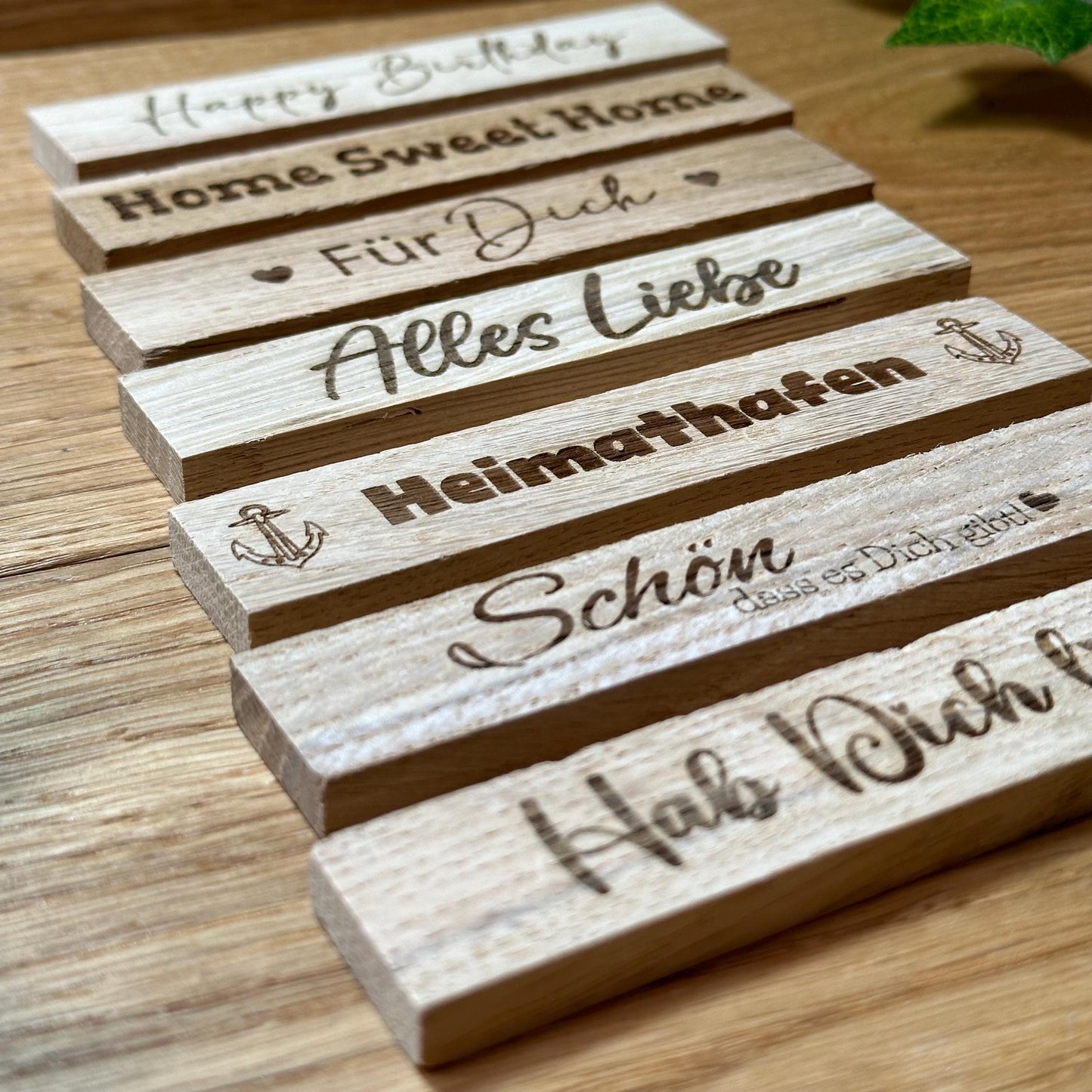 Gelaserte Holz Sticks Geschenkidee / personalisierte Klötzchen - für Hochzeit, Geburtstag, Mitbringsel, Dekoration für zuhause, Jahrestag
