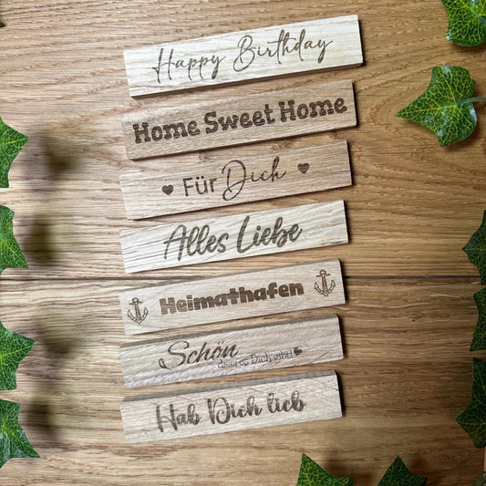 Gelaserte Holz Sticks Geschenkidee / personalisierte Klötzchen - für Hochzeit, Geburtstag, Mitbringsel, Dekoration für zuhause, Jahrestag