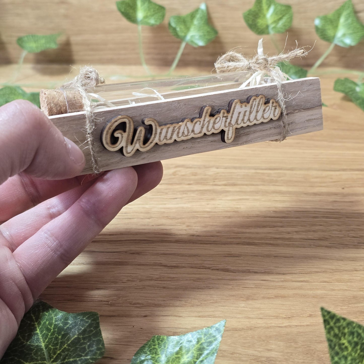 Geldgeschenk Wunscherfüller für Geburtstag, Konfirmation, Taufe, Hochzeit, Kommunion, Mitbringsel - liebevolle Geschenkidee mit Reagenzglas