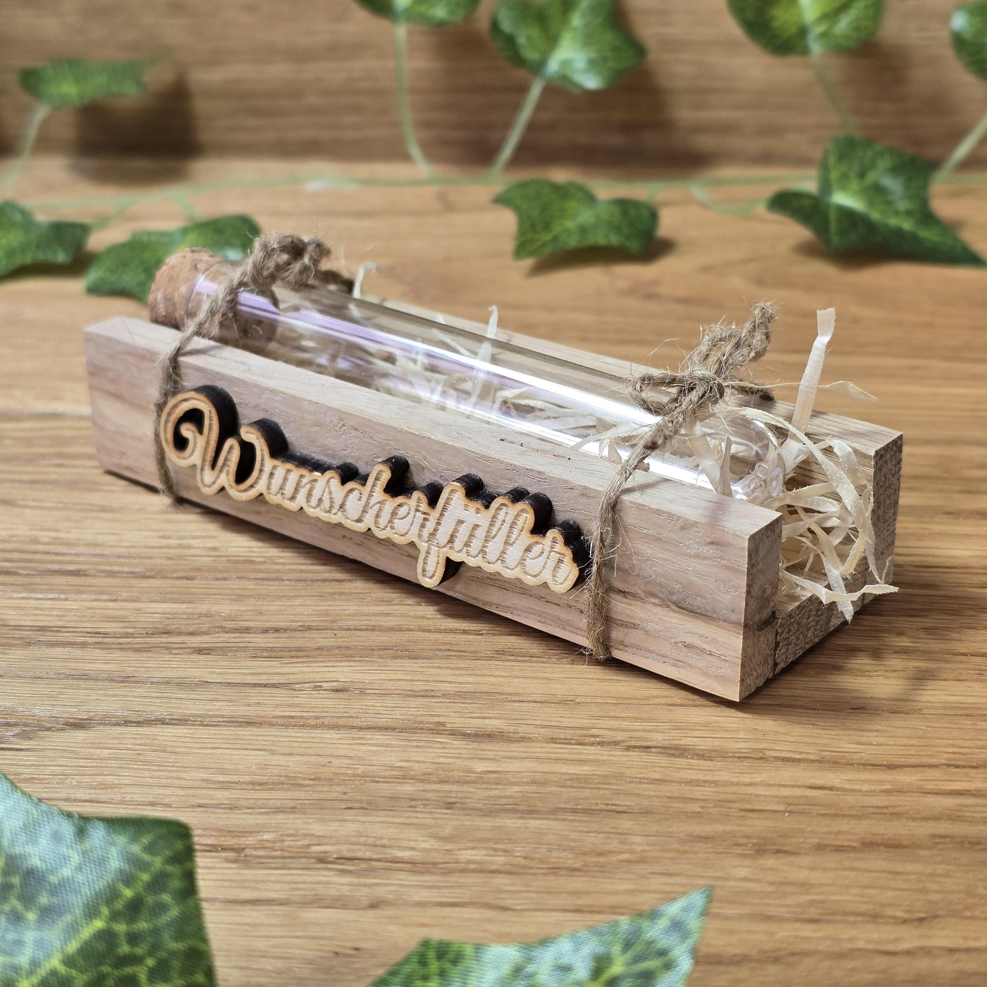 Geldgeschenk Wunscherfüller für Geburtstag, Konfirmation, Taufe, Hochzeit, Kommunion, Mitbringsel - liebevolle Geschenkidee mit Reagenzglas