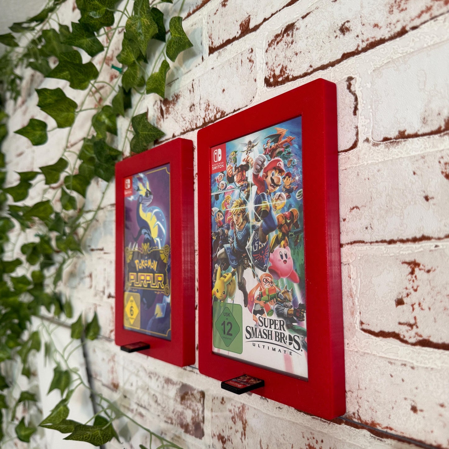 Wandhalterung Frame für Nintendo Switch Game Case | mit integriertem Cardridge Steckplatz | präsentiere deine Switch Spiele auf elegante Art