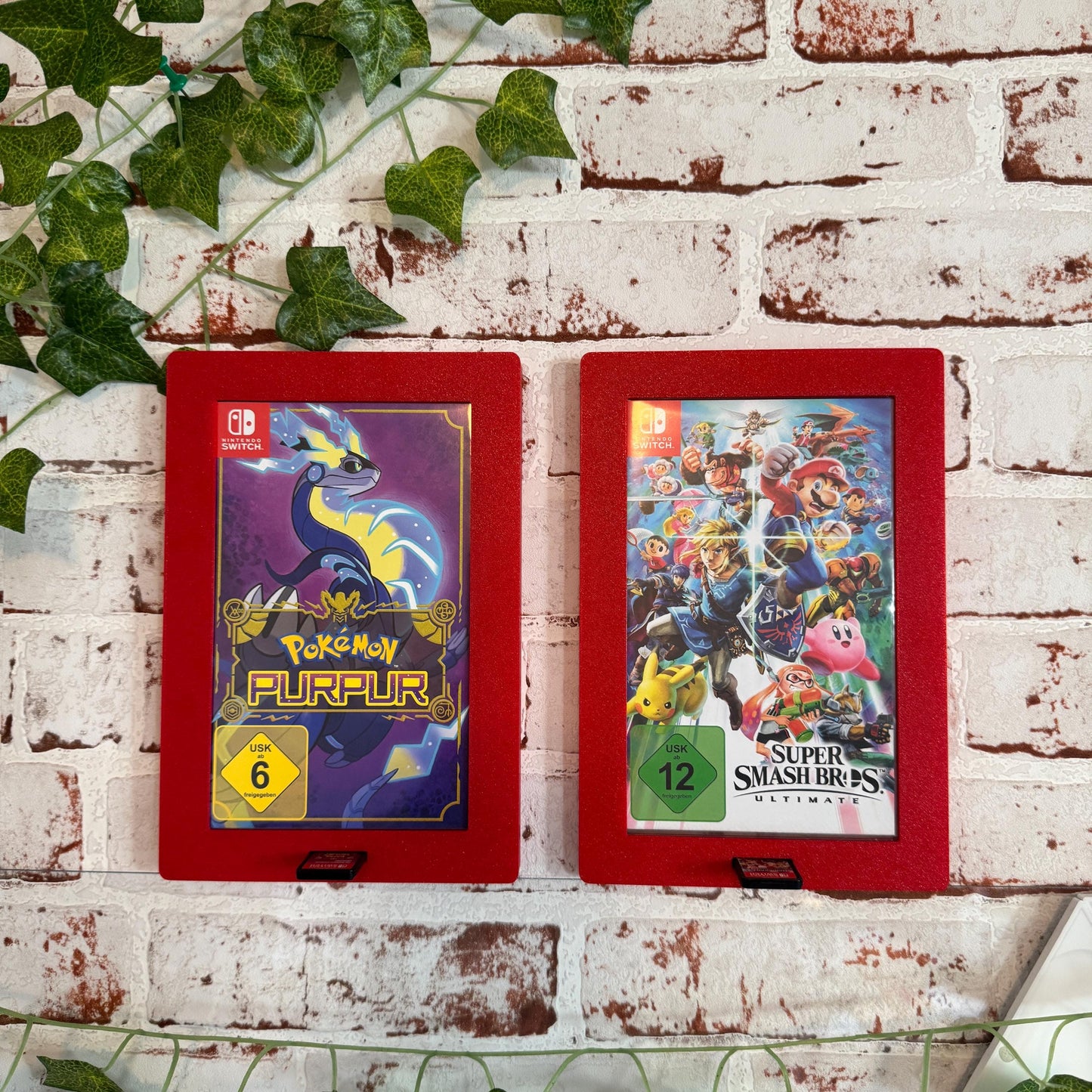 Wandhalterung Frame für Nintendo Switch Game Case | mit integriertem Cardridge Steckplatz | präsentiere deine Switch Spiele auf elegante Art