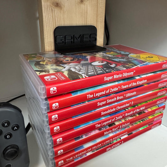Nintendo Switch Game Case Organizer / Holder für bis zu 8 Spiele / zum Bohren oder kleben / Must have für deine Nintendo Switch Spiele!