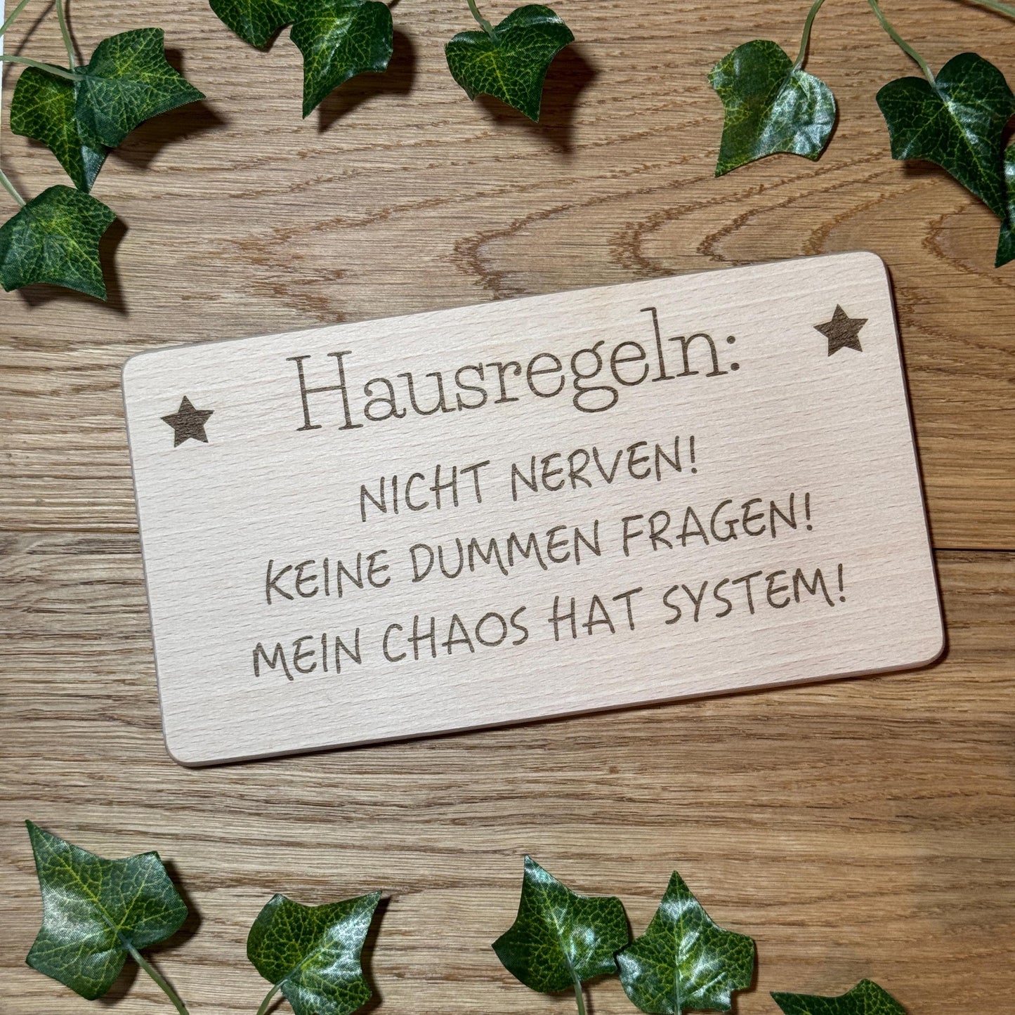Holzschild "Nicht Nerven" Hausregeln | Hausordnung | lustige Geschenkidee für Freunde & Familie | Dekoration für Zuhause | Mitbringsel