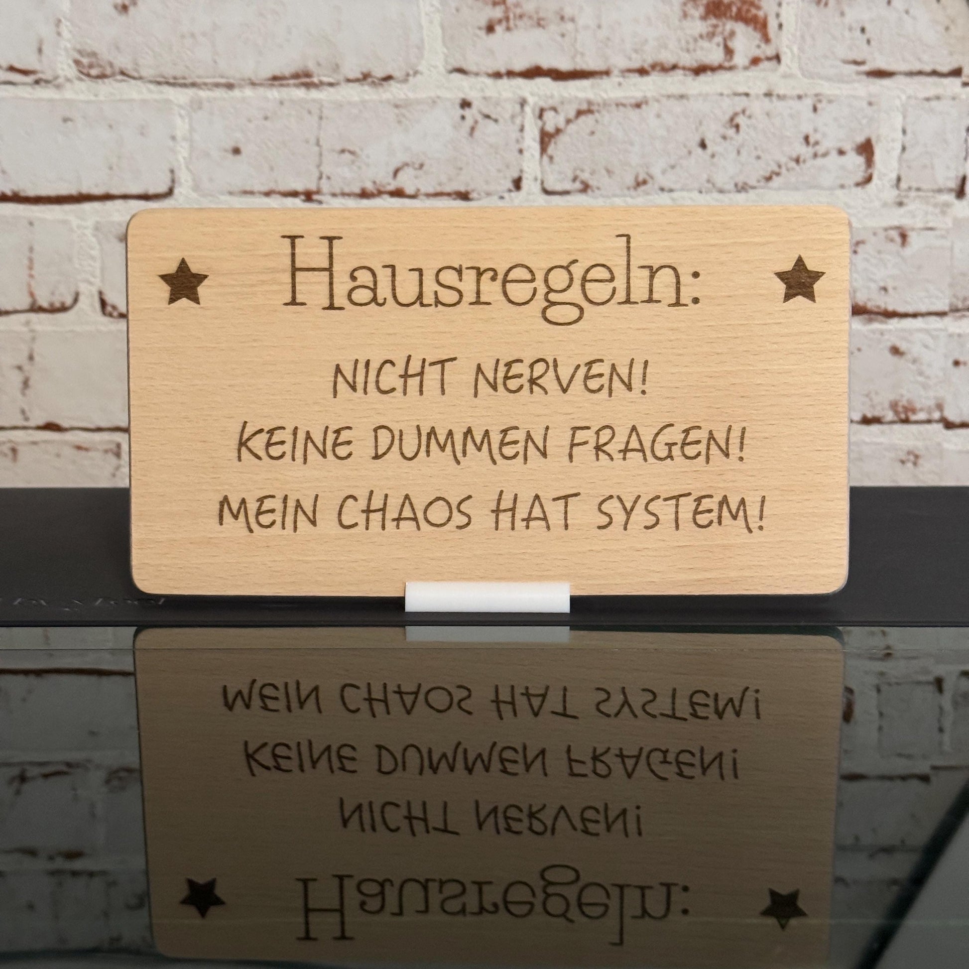 Holzschild "Nicht Nerven" Hausregeln | Hausordnung | lustige Geschenkidee für Freunde & Familie | Dekoration für Zuhause | Mitbringsel