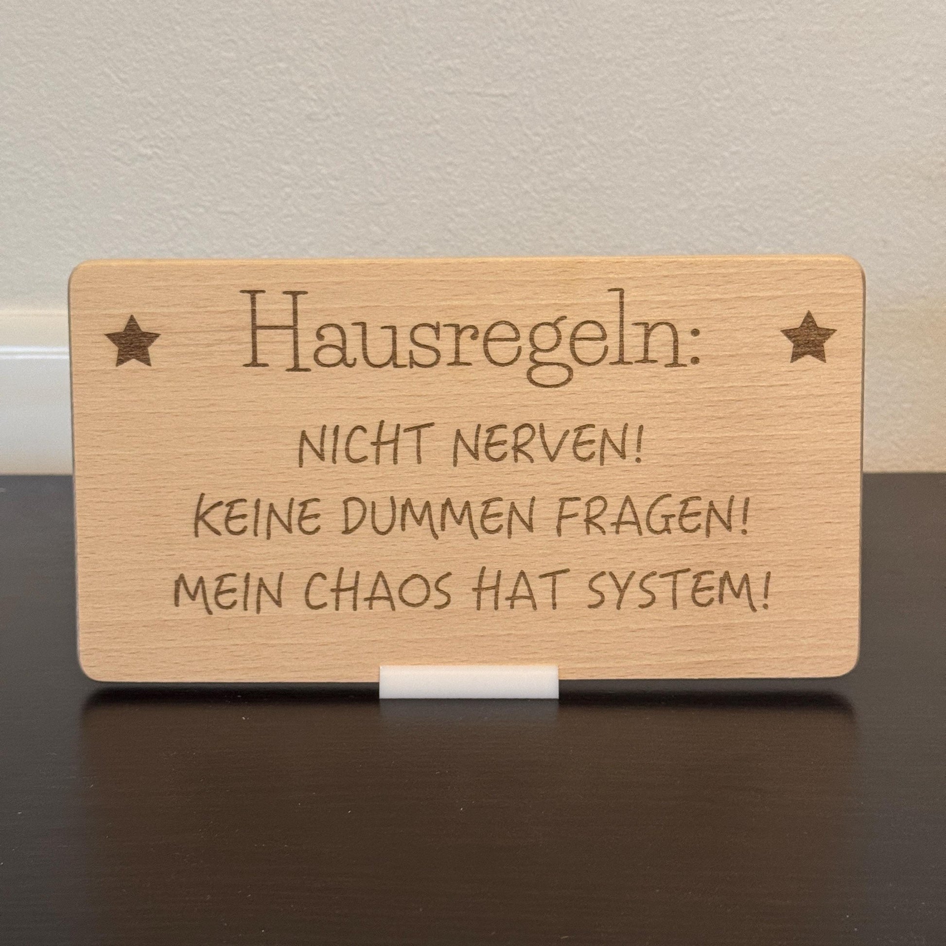 Holzschild "Nicht Nerven" Hausregeln | Hausordnung | lustige Geschenkidee für Freunde & Familie | Dekoration für Zuhause | Mitbringsel
