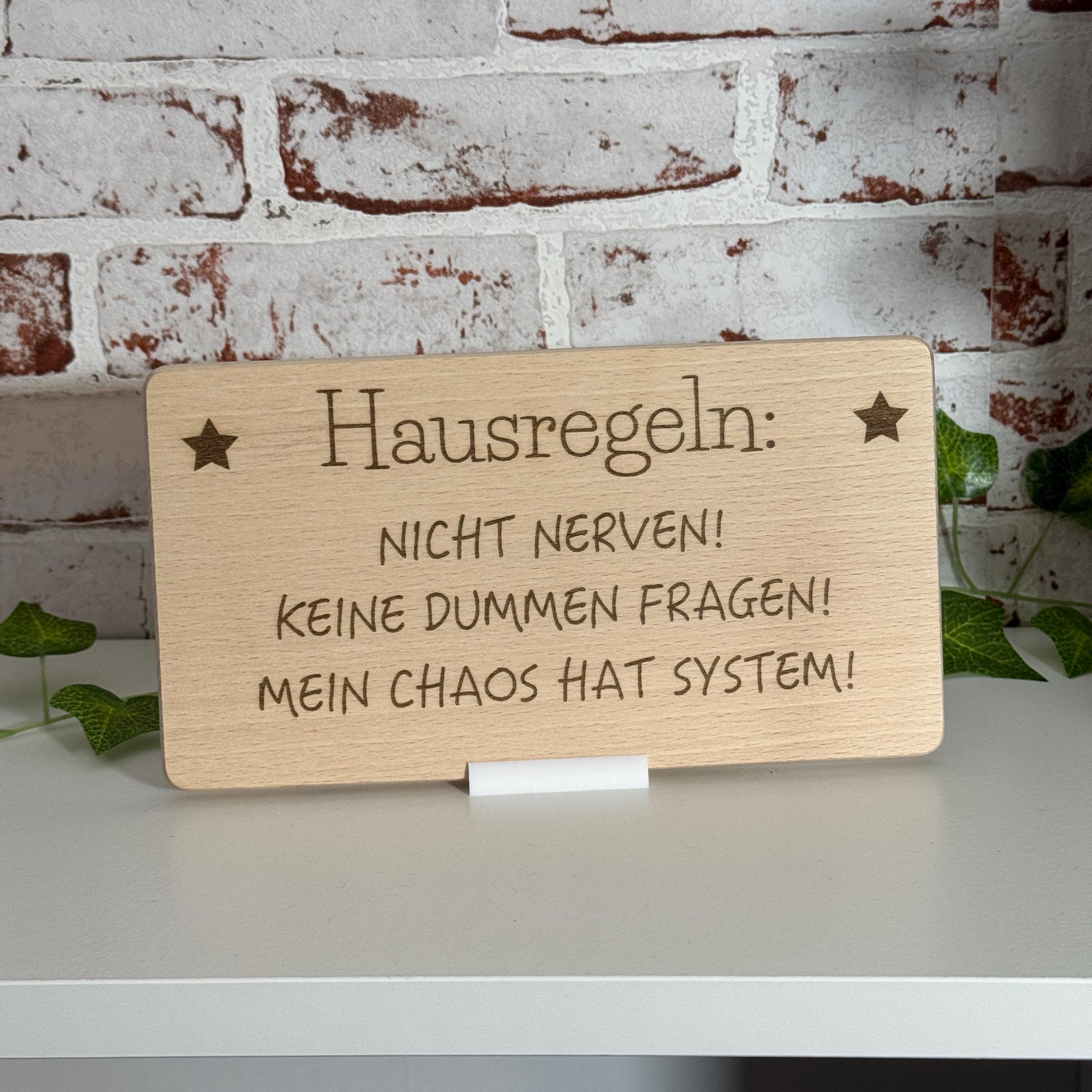 Holzschild "Nicht Nerven" Hausregeln | Hausordnung | lustige Geschenkidee für Freunde & Familie | Dekoration für Zuhause | Mitbringsel
