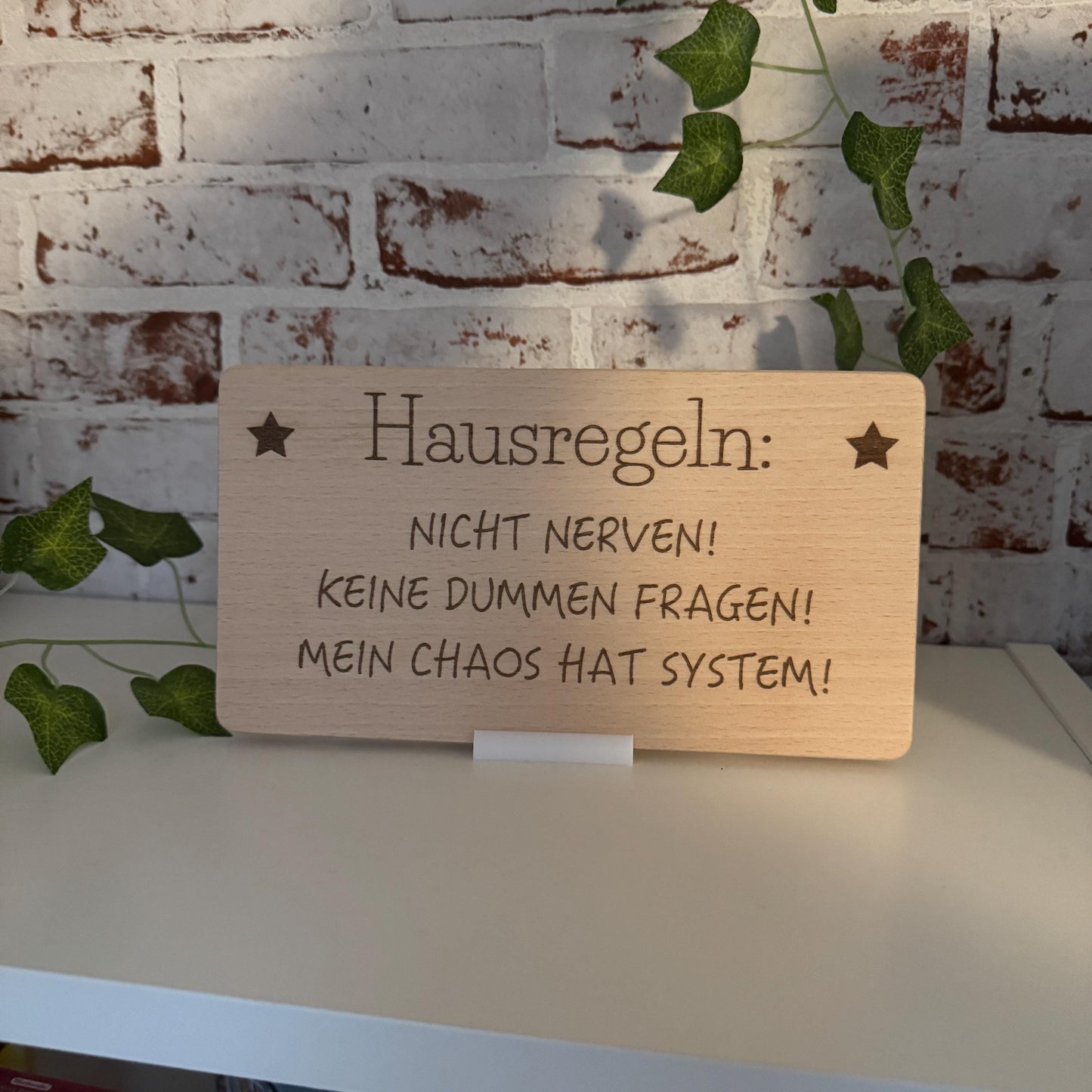 Holzschild "Nicht Nerven" Hausregeln | Hausordnung | lustige Geschenkidee für Freunde & Familie | Dekoration für Zuhause | Mitbringsel