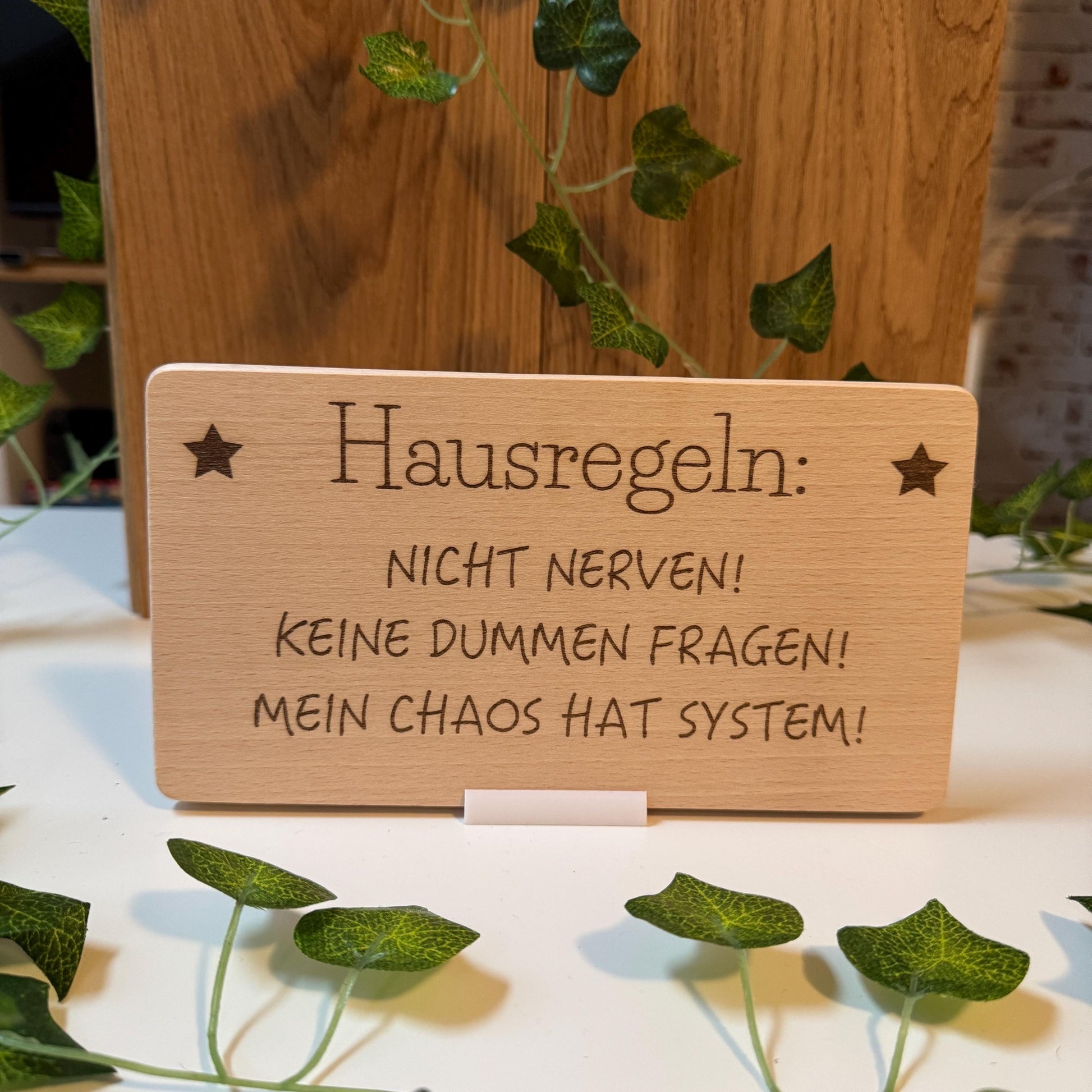 Holzschild "Nicht Nerven" Hausregeln | Hausordnung | lustige Geschenkidee für Freunde & Familie | Dekoration für Zuhause | Mitbringsel