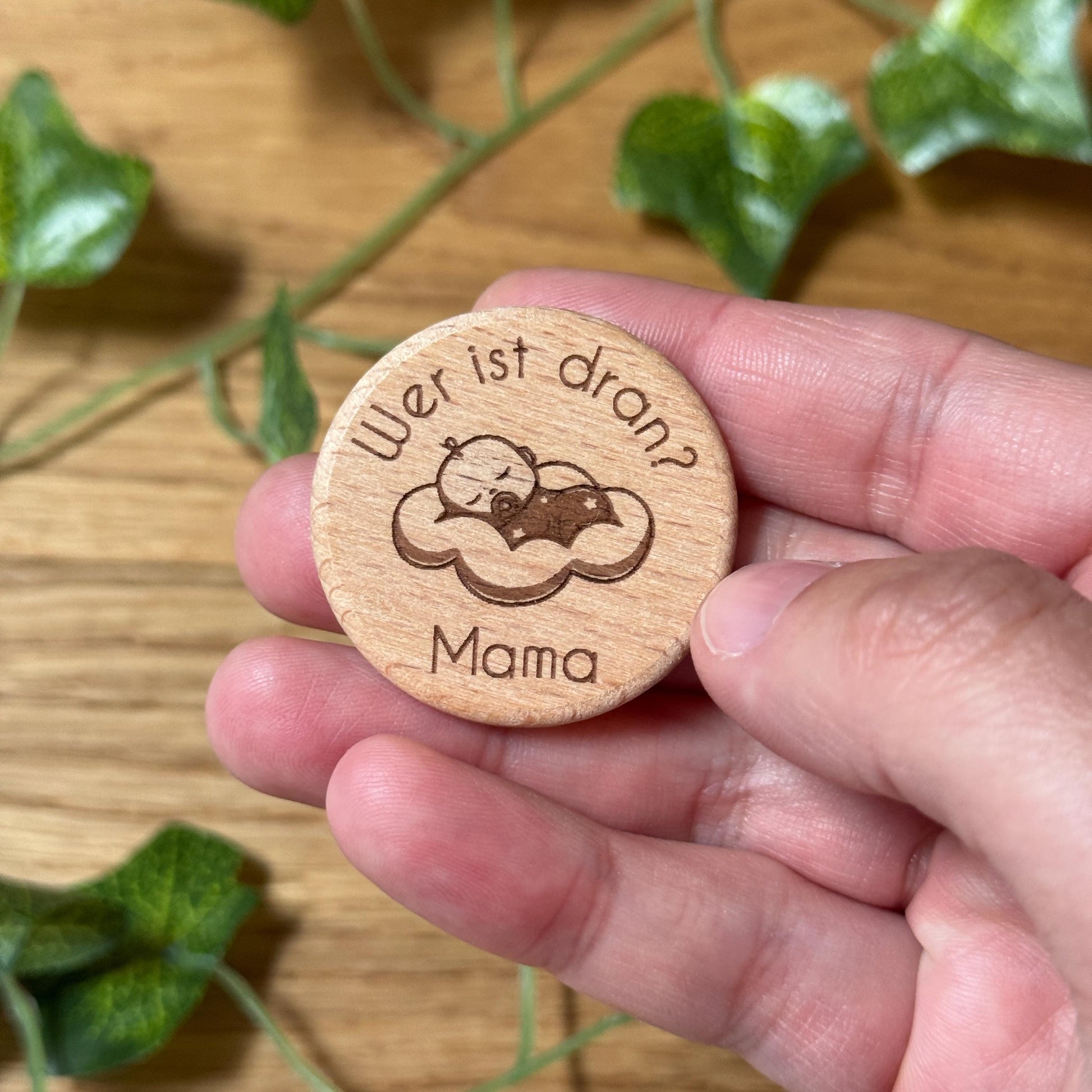 Entscheidungsmünze, Geschenk zur Geburt, Mama & Papa, Eltern, personalisierbar, witzige Kleinigkeit für Eltern | Baby Wolke