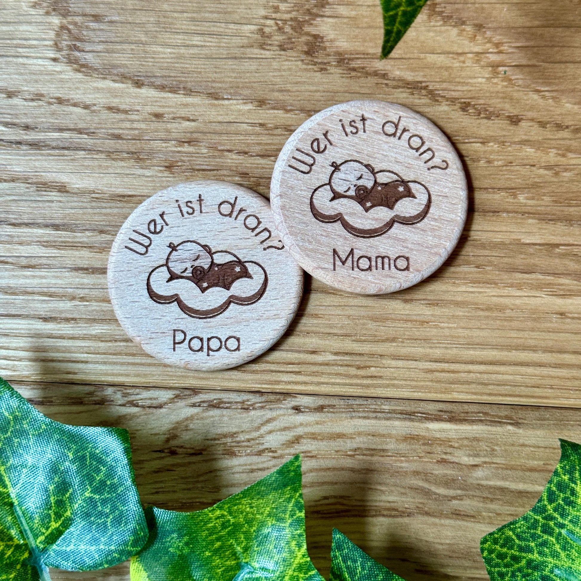 Entscheidungsmünze, Geschenk zur Geburt, Mama & Papa, Eltern, personalisierbar, witzige Kleinigkeit für Eltern | Baby Wolke