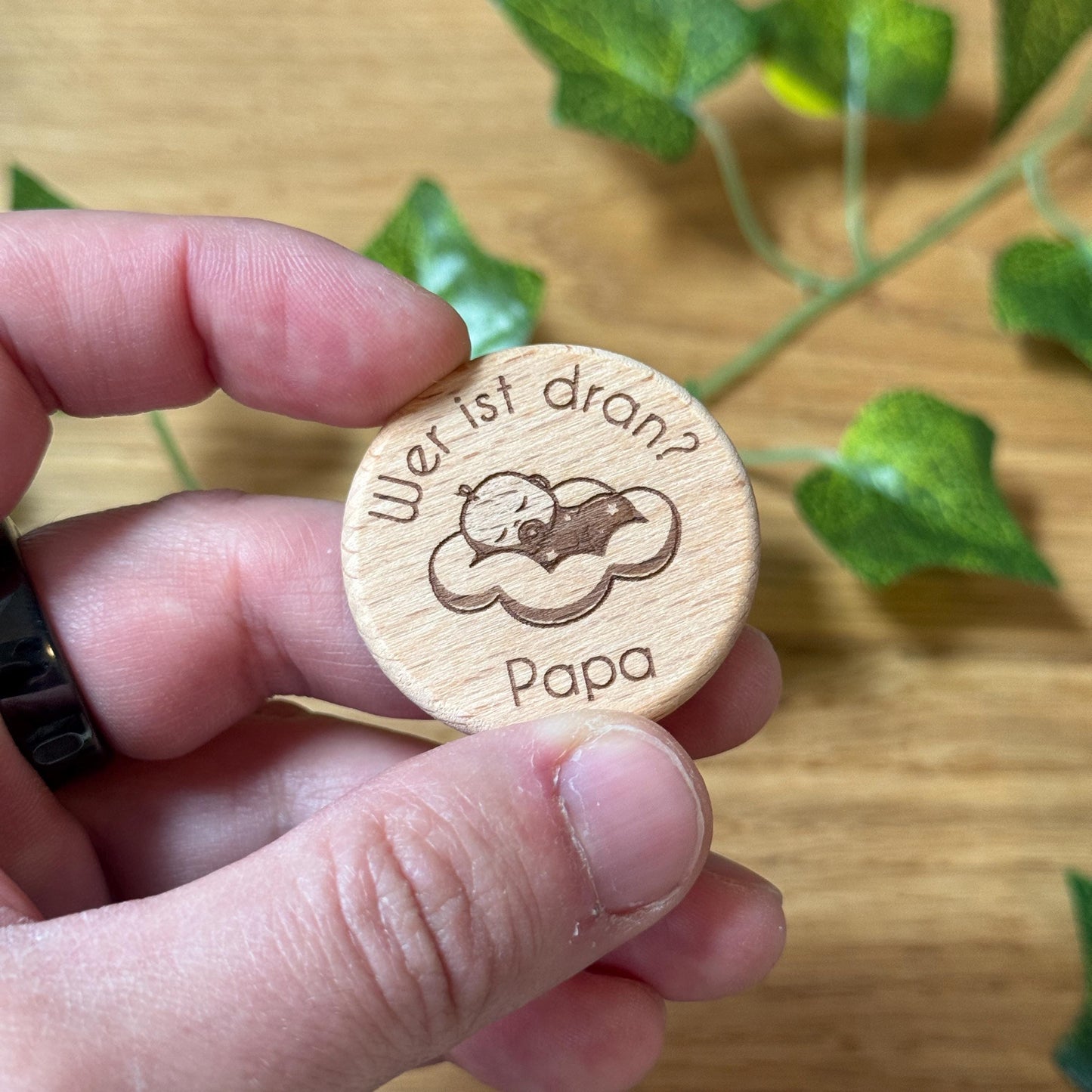 Entscheidungsmünze, Geschenk zur Geburt, Mama & Papa, Eltern, personalisierbar, witzige Kleinigkeit für Eltern | Baby Wolke