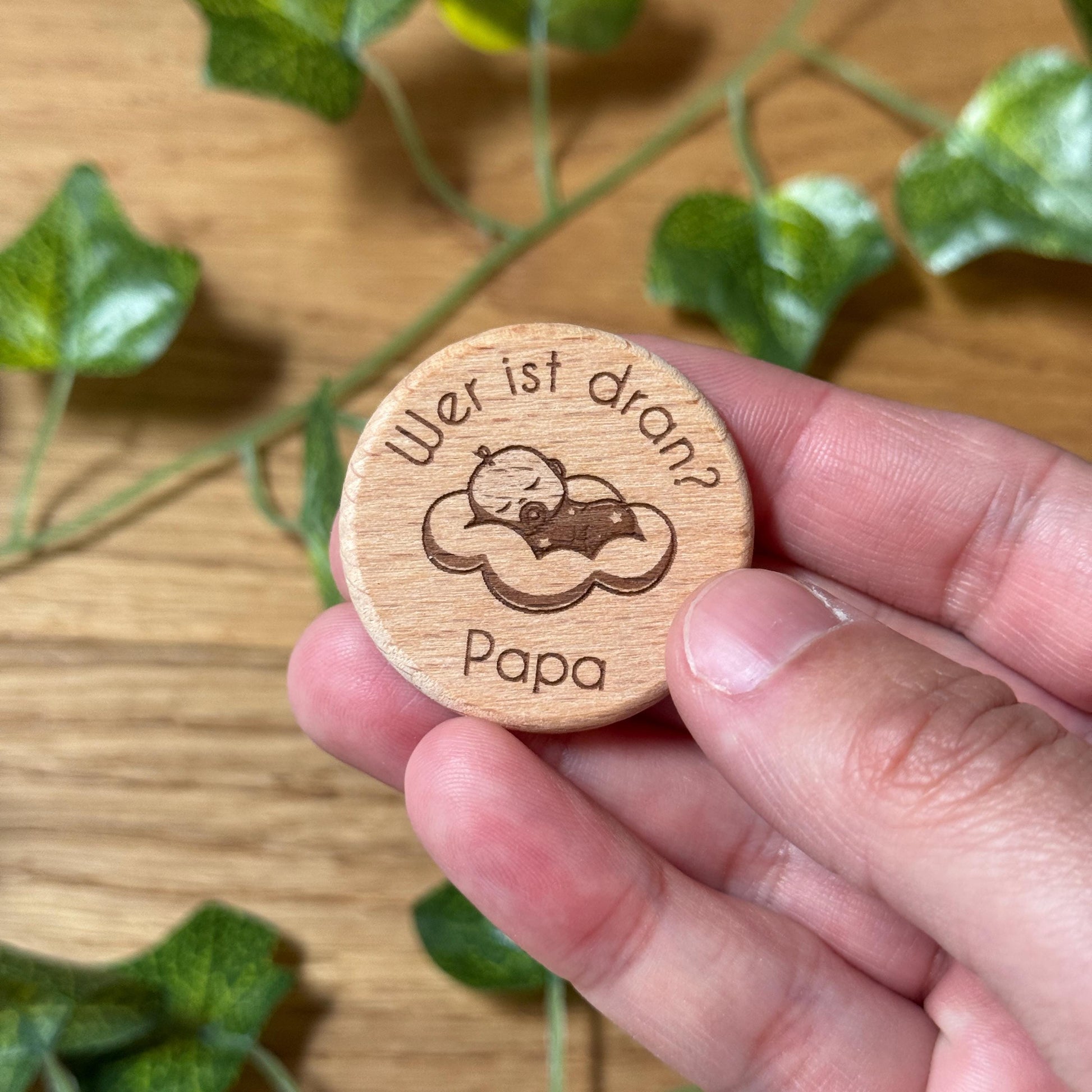 Entscheidungsmünze, Geschenk zur Geburt, Mama & Papa, Eltern, personalisierbar, witzige Kleinigkeit für Eltern | Baby Wolke