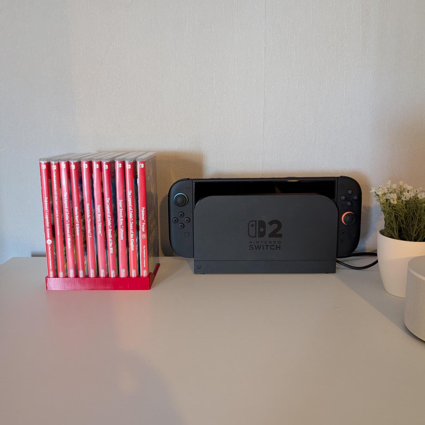 Nintendo Switch Spiele Aufsteller für 10 Hüllen | Game Case Halter für Switch 1 & 2 | Regal für Spiele | Gaming Zubehör