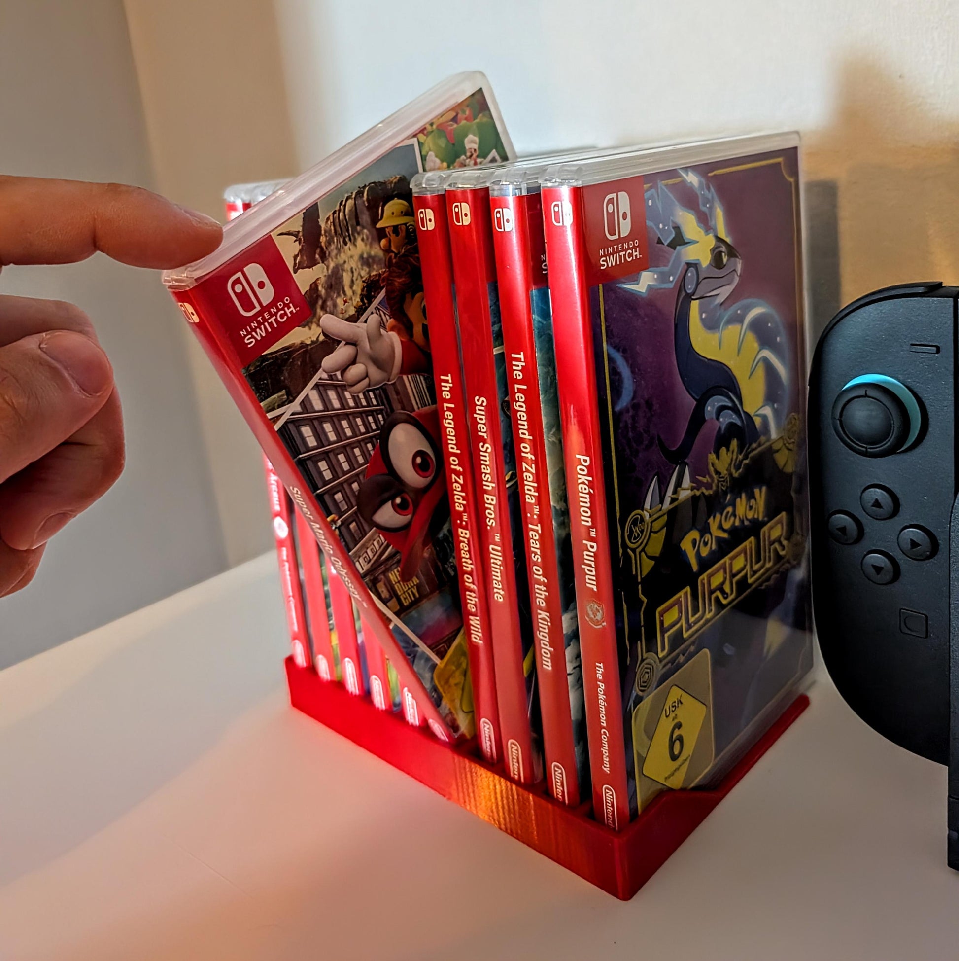Nintendo Switch Spiele Aufsteller für 10 Hüllen | Game Case Halter für Switch 1 & 2 | Regal für Spiele | Gaming Zubehör