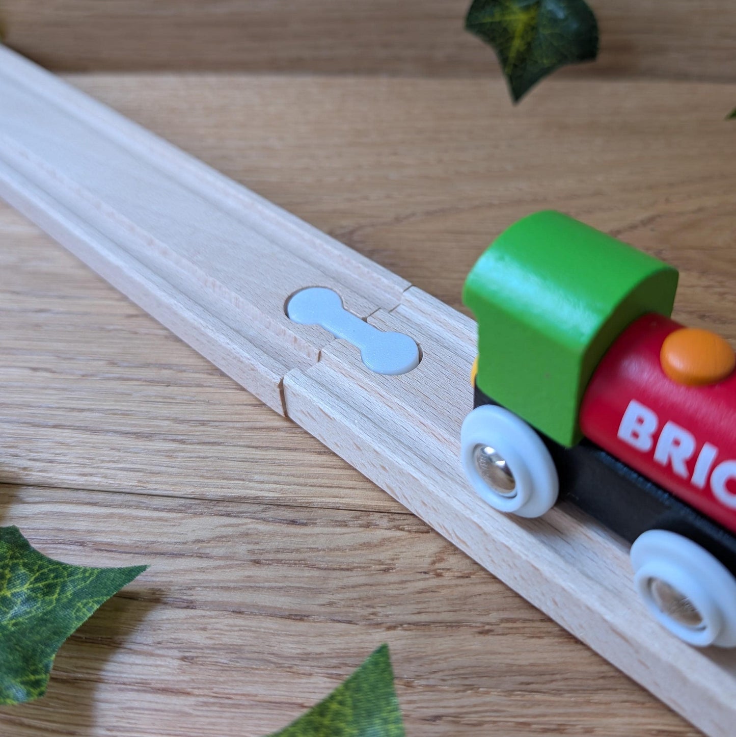 Doppel Adapter - Verbindungsstücke für Holzeisenbahn – Verbinde zwei weibliche Schienen | Brio, IKEA LILLABO, Eichhorn, uvm.