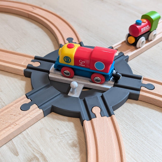 Drehscheibe für Holzeisenbahn - passend für Brio | IKEA Lillabo | Eichhorn | Hape, uvm.