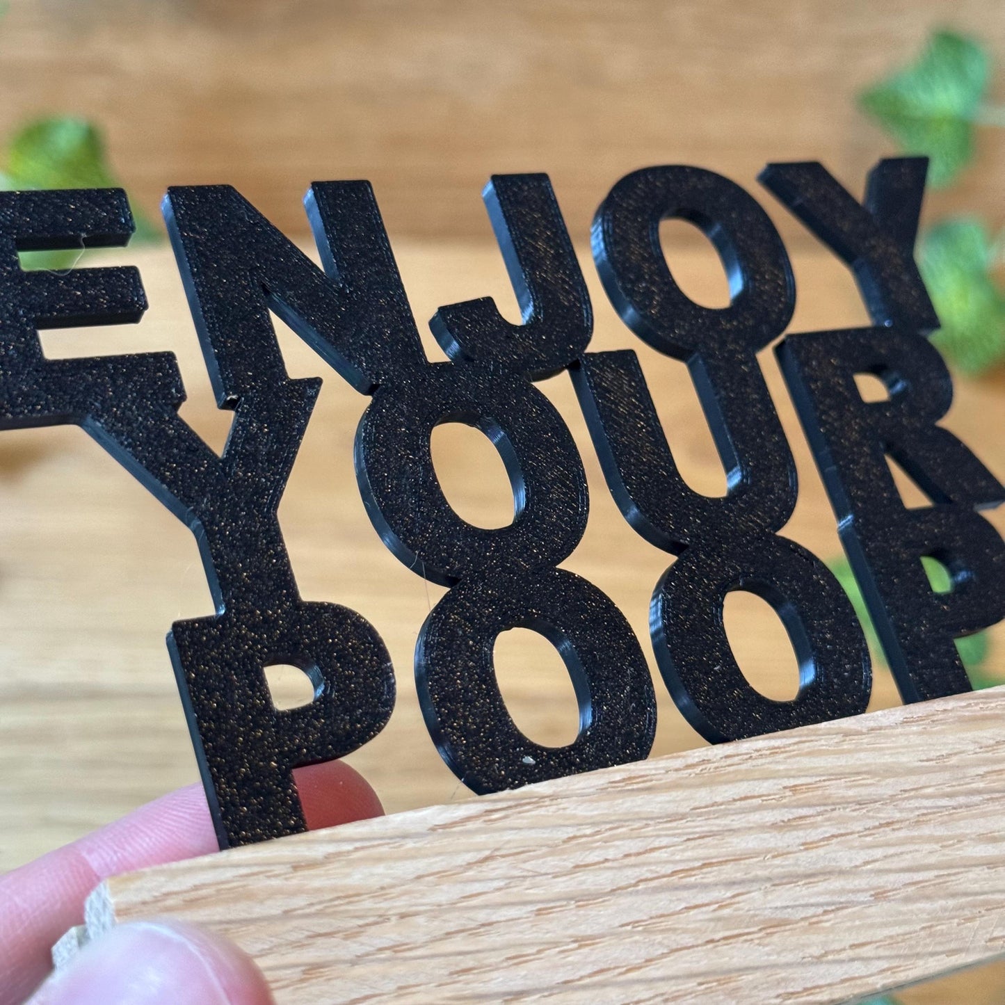 Kloschild lustig | Holzaufsteller Badezimmerdeko "Enjoy your poop"