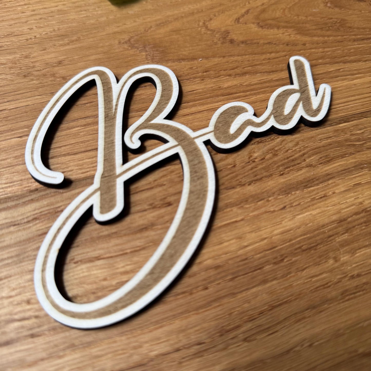 Türschild Badezimmer | Bad, Gäste WC, Schriftzug – Holz