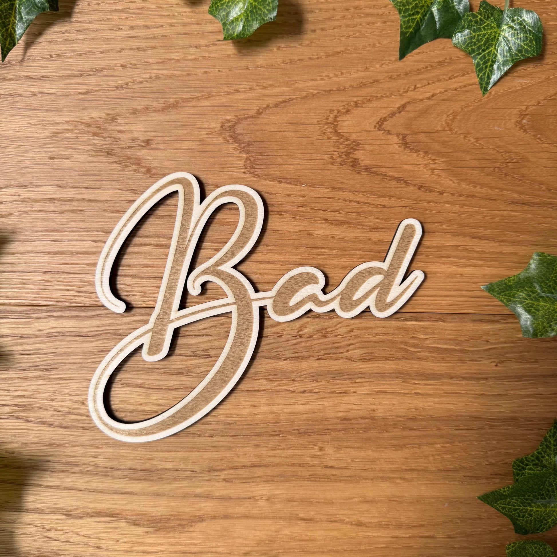 Türschild Badezimmer | Bad, Gäste WC, Schriftzug – Holz