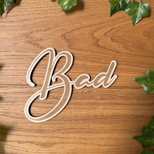 Türschild Badezimmer | Bad, Gäste WC, Schriftzug – Holz