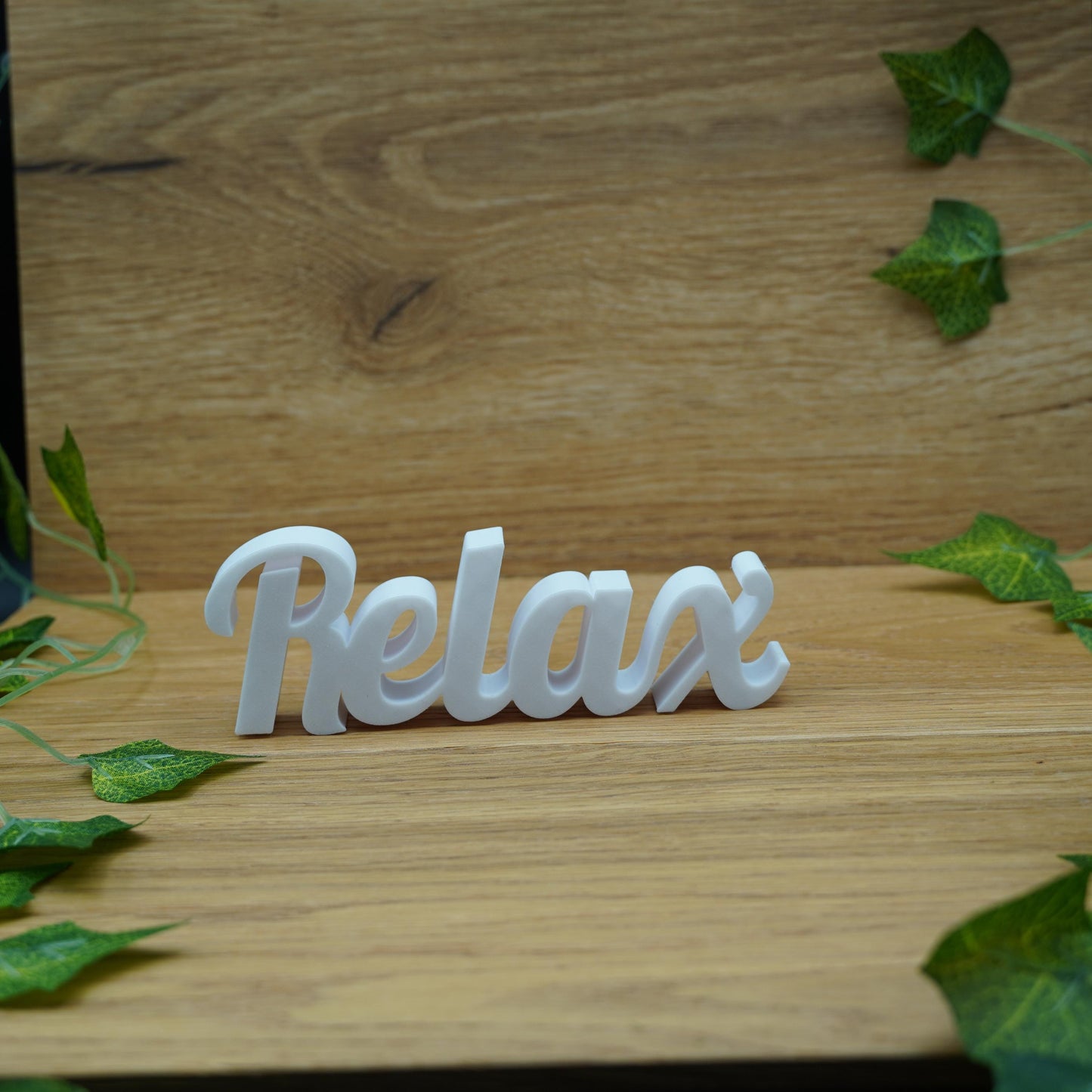 Relax -Deko-Schriftzug | Aufsteller für Bad, Wohnzimmer, Schlafzimmer