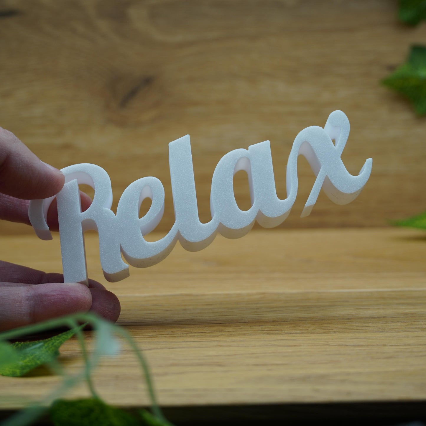 Relax -Deko-Schriftzug | Aufsteller für Bad, Wohnzimmer, Schlafzimmer