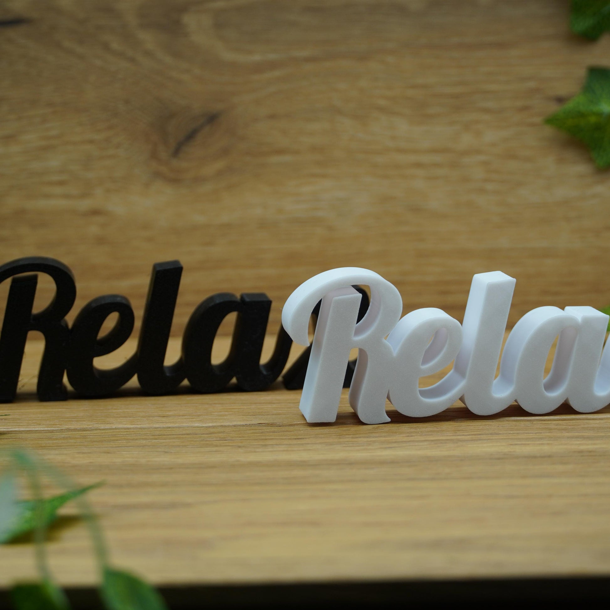 Relax -Deko-Schriftzug | Aufsteller für Bad, Wohnzimmer, Schlafzimmer