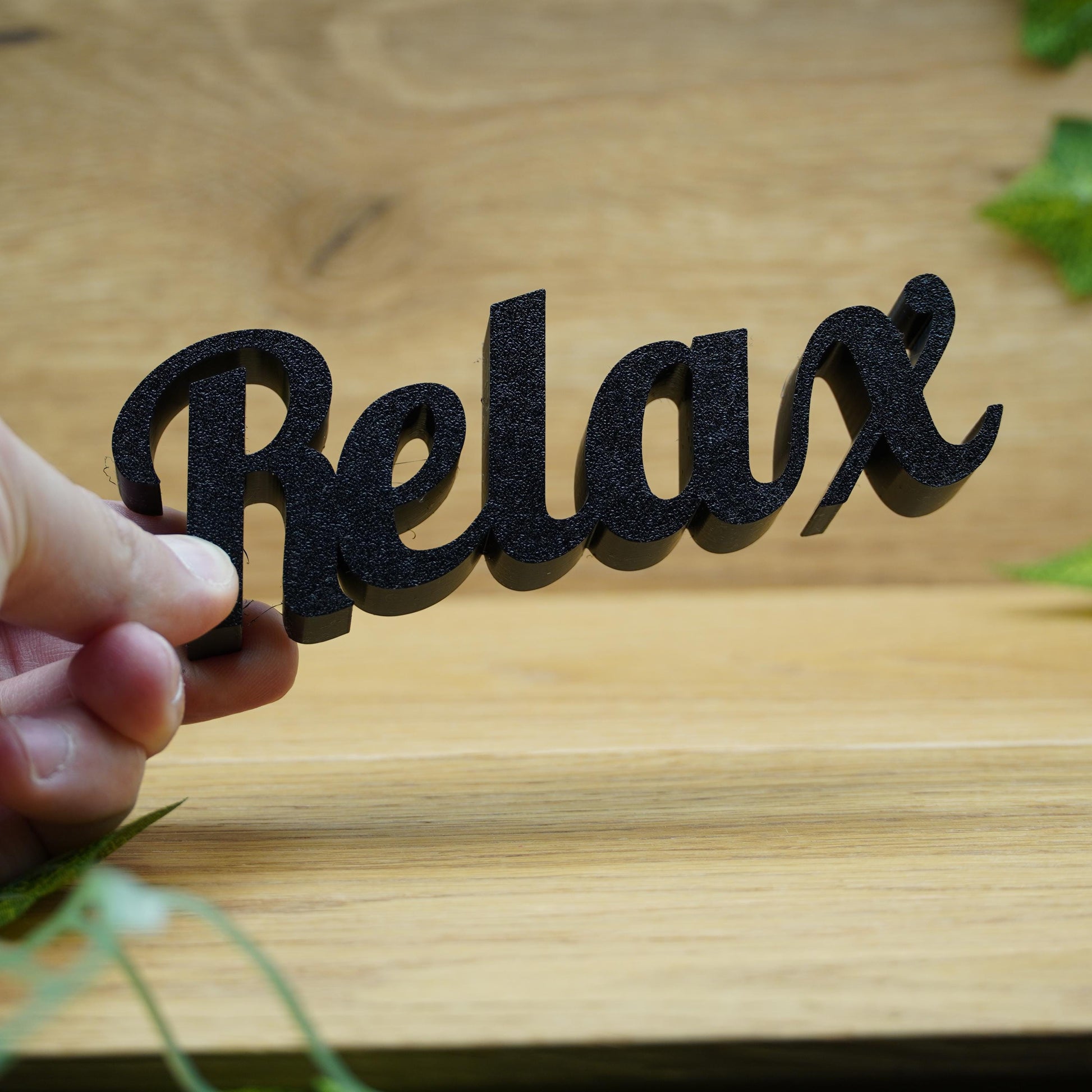 Relax -Deko-Schriftzug | Aufsteller für Bad, Wohnzimmer, Schlafzimmer