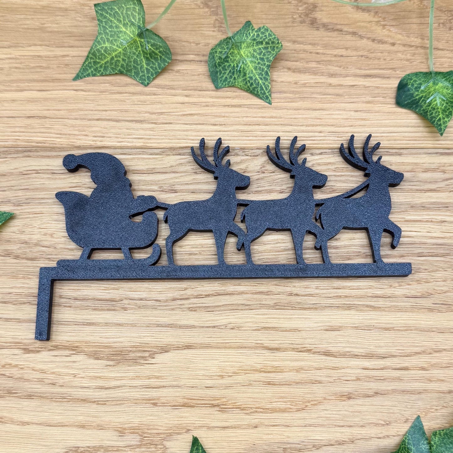 Weihnachtsdeko Schlitten mit Rentieren | Kantenhocker für Türrahmen, Schränke, etc.