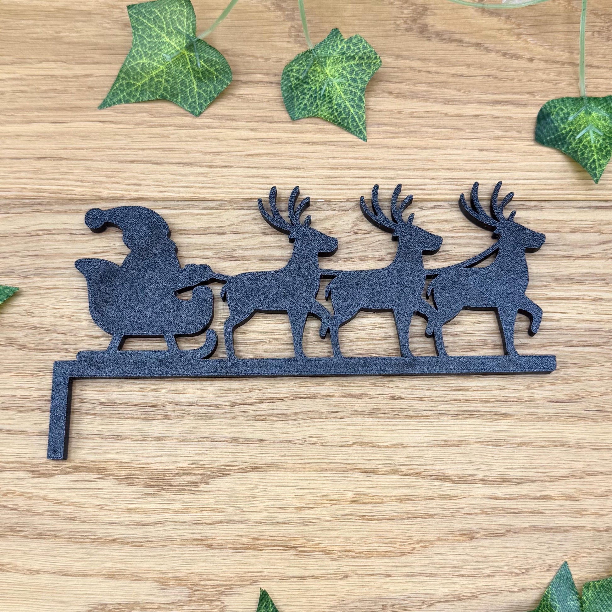 Weihnachtsdeko Schlitten mit Rentieren | Kantenhocker für Türrahmen, Schränke, etc.