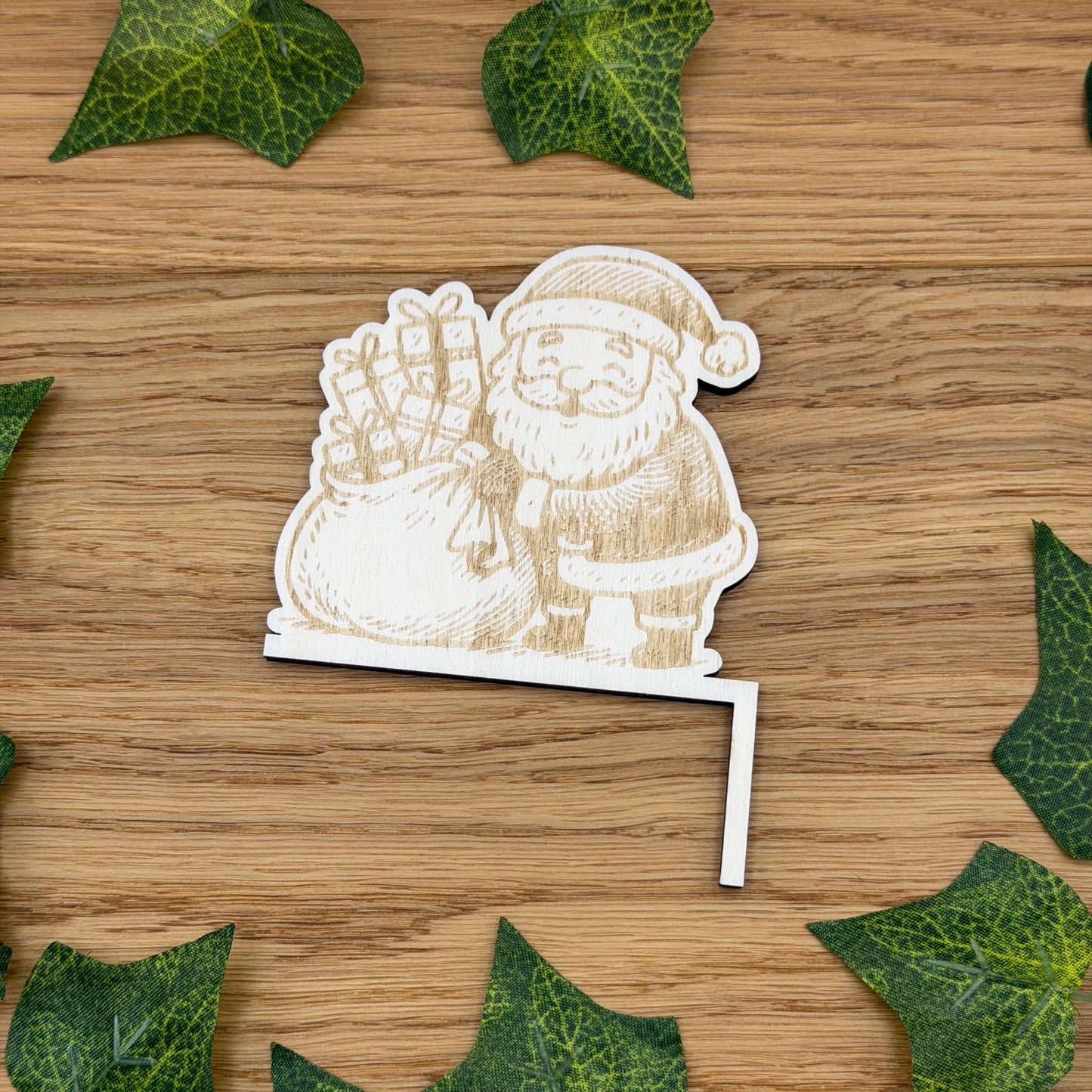 Weihnachtsmann Kantenhocker aus Holz – Weihnachtsdeko für Lichtschalter, Steckdosen & Regale | nachhaltige Deko aus Holz