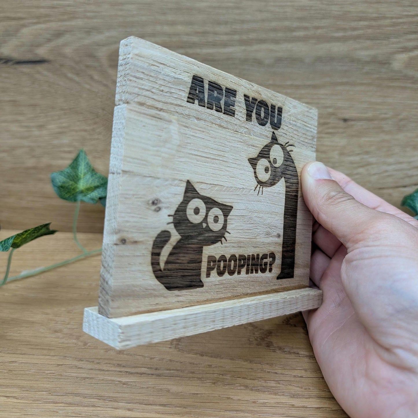Kloschild lustig | Badezimmerdeko aus Holz "are you pooping?"