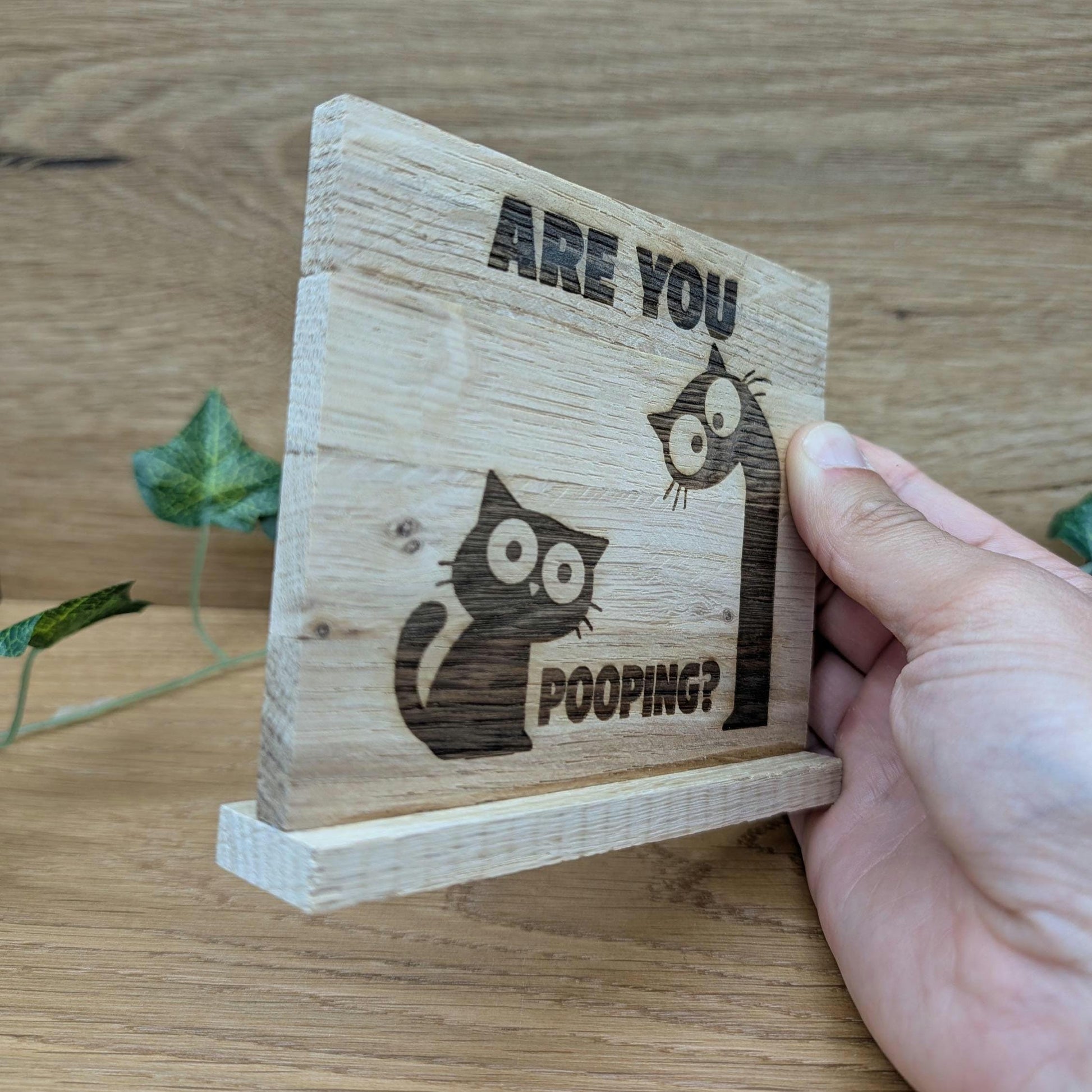 Kloschild lustig | Badezimmerdeko aus Holz "are you pooping?"