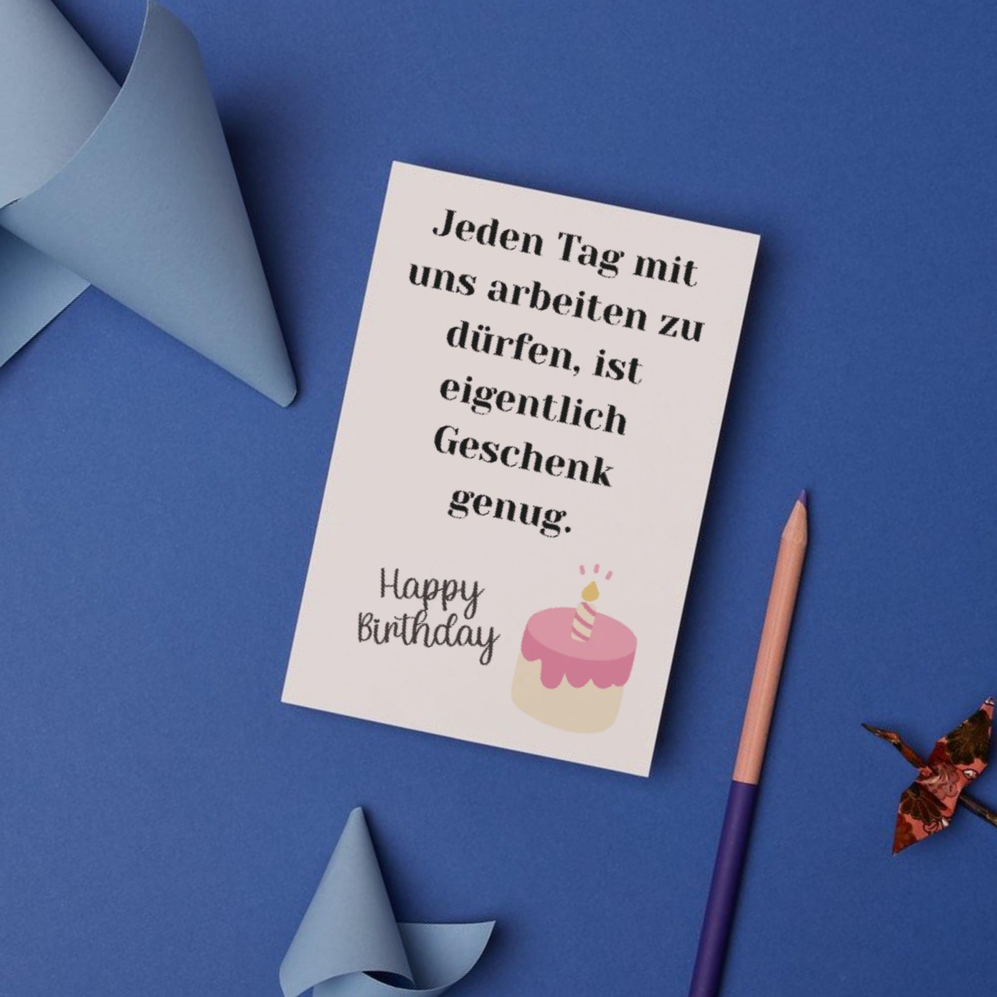 Lustige Geburtstagskarte für Arbeitskollegen – Geschenkkarte mit humorvollem Spruch