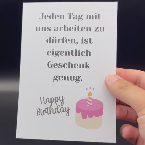 Lustige Geburtstagskarte für Arbeitskollegen – Geschenkkarte mit humorvollem Spruch