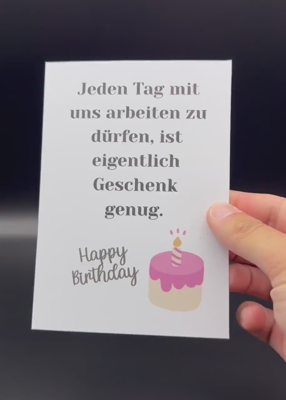 Lustige Geburtstagskarte für Arbeitskollegen – Geschenkkarte mit humorvollem Spruch