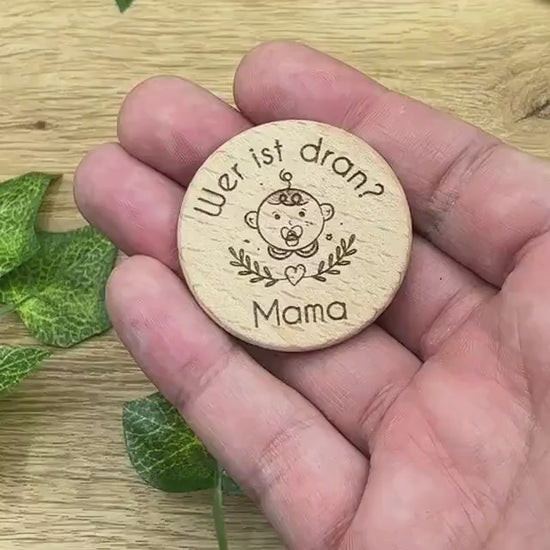 Entscheidungsmünze, Geschenk zur Geburt, Mama & Papa, Eltern, personalisierbar, witzige Kleinigkeit für Eltern