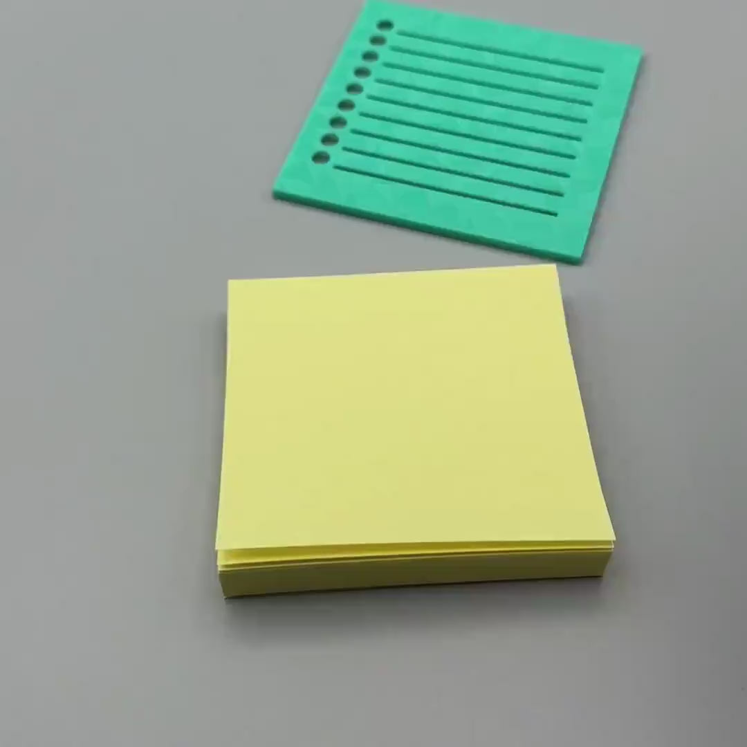 Schablone für Einkaufszettel, To-Do Listen, Notizzettel, Sticky Notes, uvm. / passend für 76x76mm Blöcke