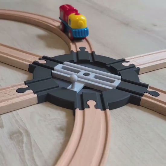 Drehscheibe für Holzeisenbahn - passend für Brio | IKEA Lillabo | Eichhorn | Hape, uvm.