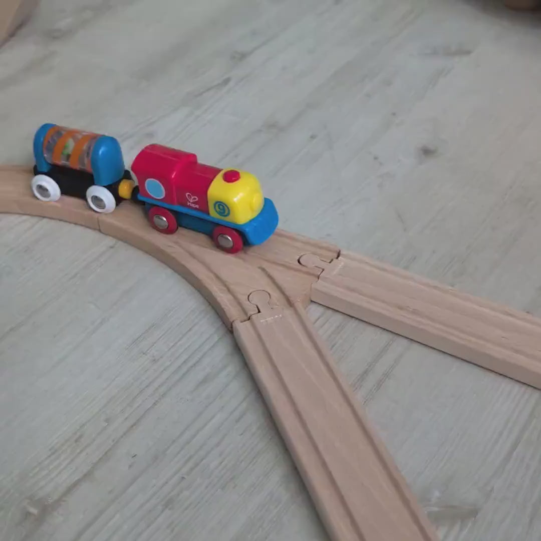 Doppel Adapter - Verbindungsstücke für Holzeisenbahn – Verbinde zwei weibliche Schienen | Brio, IKEA LILLABO, Eichhorn, uvm.