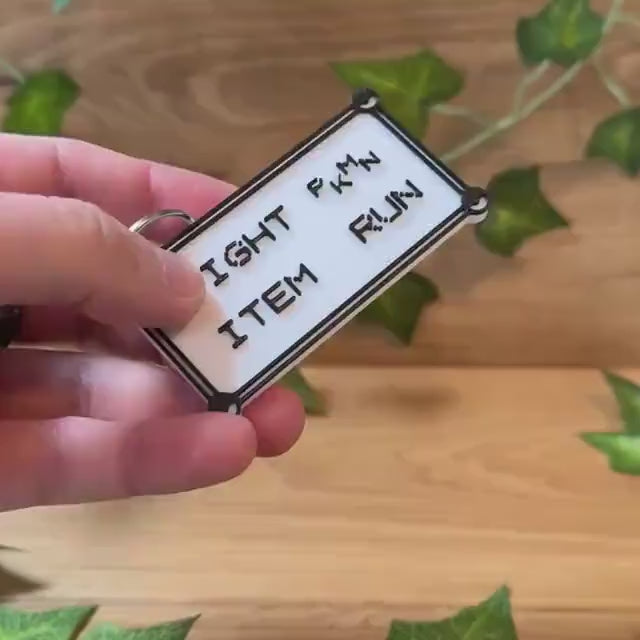 Pokémon inspirierter Kampfmenü Schlüsselanhänger – Nostalgie für deine Tasche! Das beliebte Kampfmenü aus Pokemon Rot | Blau | Gelb